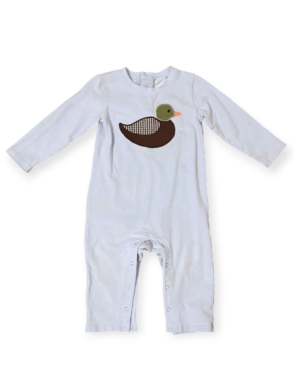Stitchy Fish Light Blue Mallard Duck Romper